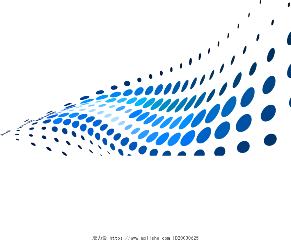 蓝色炫彩科技商务波纹波点曲线